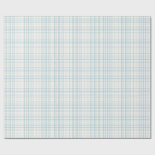 Papel De Presente Xadrez de Linho Azul Pastel Suave