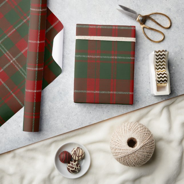 Papel De Presente Xadrez de Natal Elegante (Artesanato)
