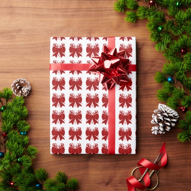 Papel De Presente Xadrez de Natal Padrão Vermelho Feliz Natal (Presente de Natal)