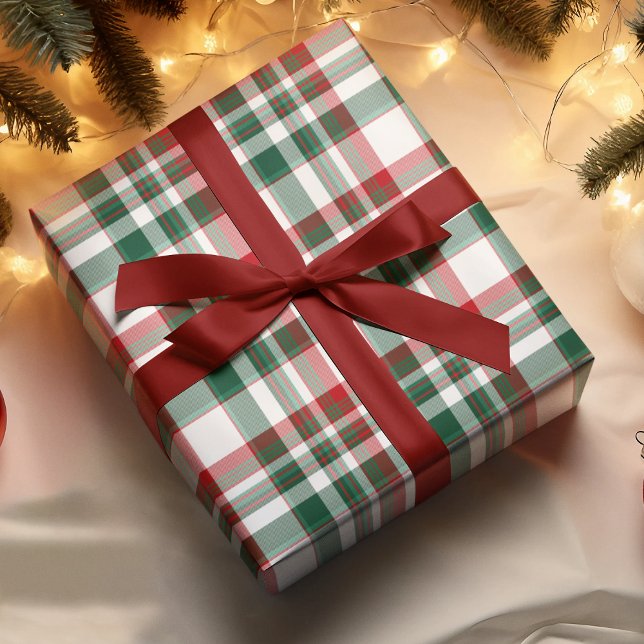 Papel De Presente Xadrez de Natal Vermelho e Verde (Criador carregado)