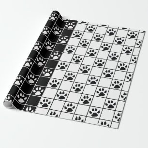 Papel De Presente Xadrez de Pista do Painel de Janelas Branco Preto