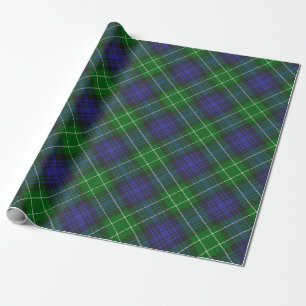 Papel De Presente Xadrez de Tartan Verde Abercrombie