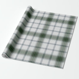 Papel De Presente Xadrez de Tartan Verde Branco