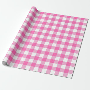 Papel De Presente Xadrez de verificação rosa e branca Padrão Gra