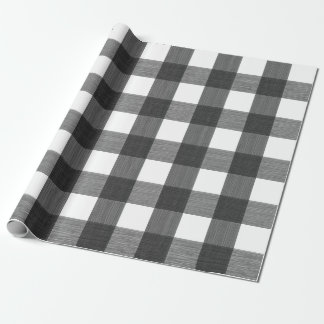 Papel De Presente Xadrez do búfalo preto
