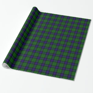 Papel De Presente Xadrez do verde azul do tartan do clã de Armstron