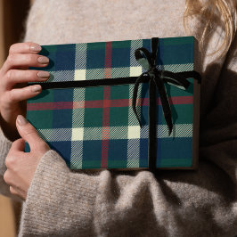Papel De Presente Xadrez Escocês Ousado Natal Préppy