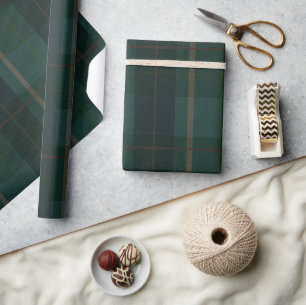 Papel De Presente Xadrez Escocês Verde Escuro Clássico