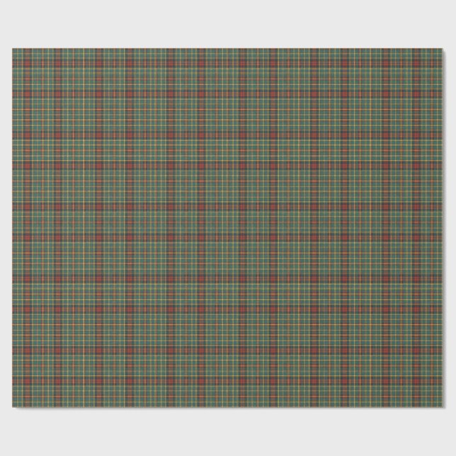 Papel De Presente Xadrez Escocês Vermelho e Verde Clássico (Aberto)