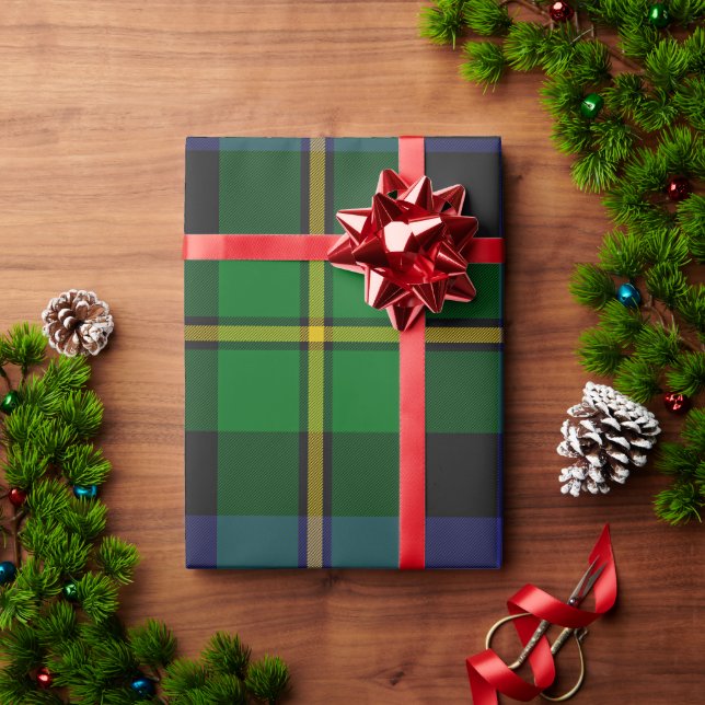 Papel De Presente Xadrez escocesa de Tartan (Presente de Natal)
