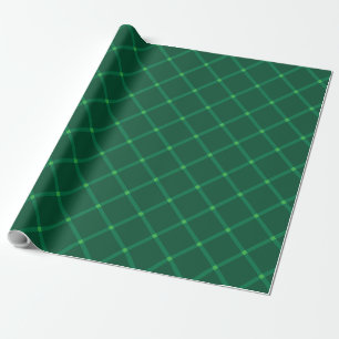 Papel De Presente Xadrez escura tradicional verde-escura, natal fest