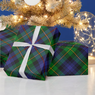 Papel De Presente Xadrez Estilo Estilo de Tartan Escocês Verde