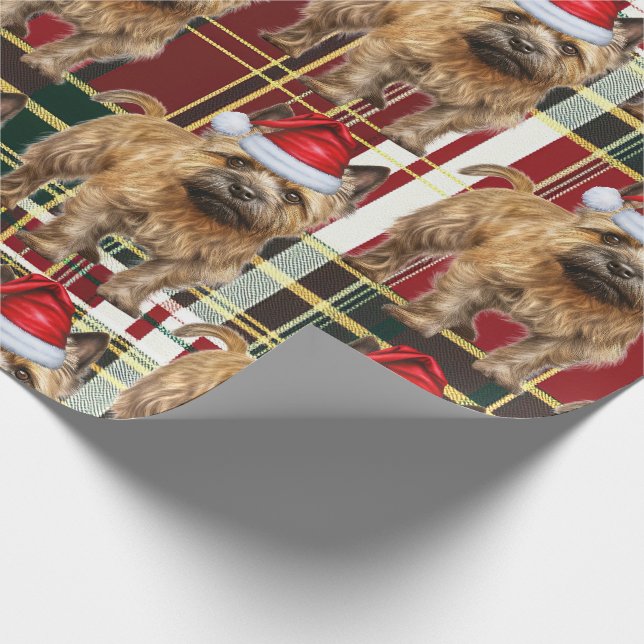 Papel De Presente Xadrez festiva Cairn Terrier Dog Natal (Ponta)