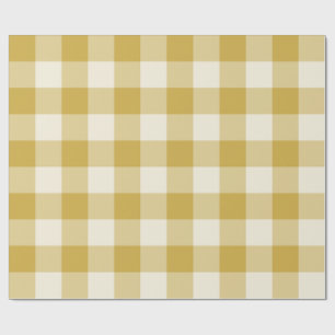 Papel De Presente Xadrez Gingham Amarelo Manteiga Grande