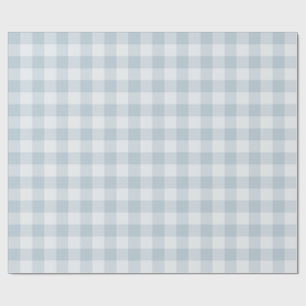 Papel De Presente Xadrez Gingham Azul Clássico de Piquenique