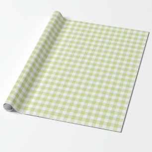 Papel De Presente Xadrez GINGHAM VERDE E BRANCA