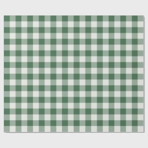 Papel de Presente Xadrez Gingham Verde Floresta Cl