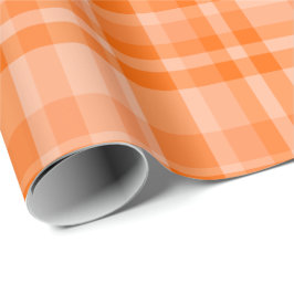 Papel De Presente Xadrez Laranja