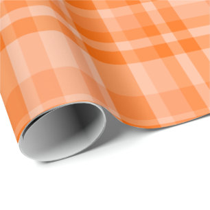 Papel De Presente Xadrez Laranja