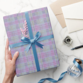 Papel De Presente Xadrez Lavanda Desgastado Pelo Tempo
