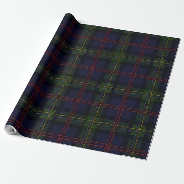 Papel De Presente Xadrez Malcolm Purple Green Red Check Tartan (Desenrolado)