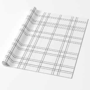 Papel De Presente Xadrez moderno minimalista preto e branco padrão l