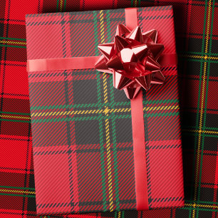 Papel De Presente Xadrez Natalino Clássico Vermelho e Verde