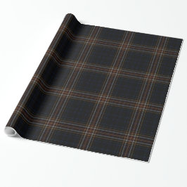 Papel De Presente Xadrez Negra de Tartan Vermelho