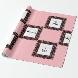 Papel De Presente Xadrez personalizada, cor-de-rosa castanho, corres