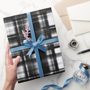 Papel De Presente Xadrez Preta e Cinza da Tomada MVB