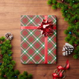 Papel De Presente Xadrez Quadrados Vermelho Escuro Verde Branco Padr