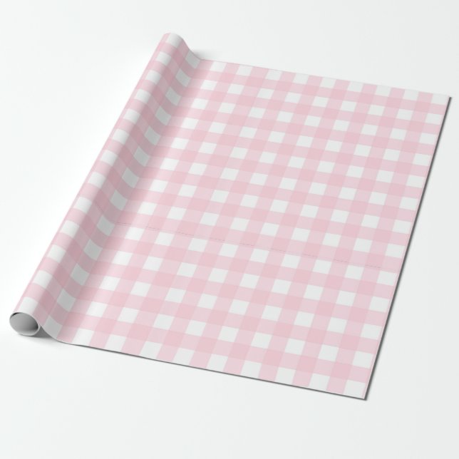 Papel De Presente Xadrez Rosa (Desenrolado)