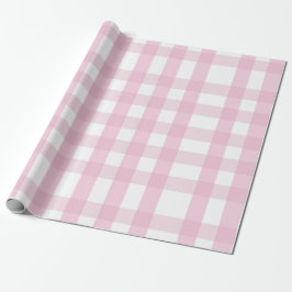 Papel De Presente Xadrez Rosa Coquette