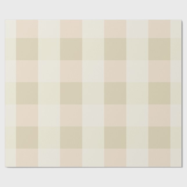 Papel De Presente Xadrez | Rosa & Creme (Aberto)