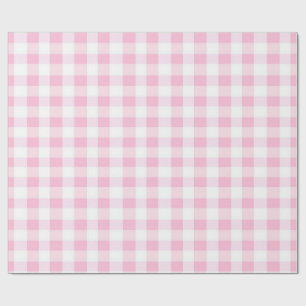 Papel de Presente Xadrez Rosa e Branco