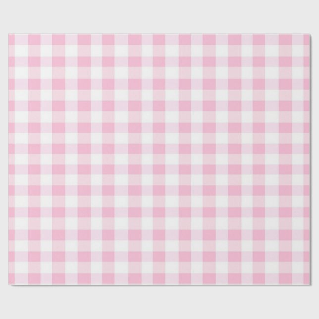 Papel de Presente Xadrez Rosa e Branco (Aberto)