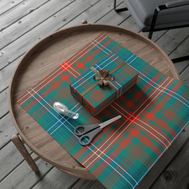 Papel De Presente Xadrez Rústico Natal Férias Clássico Tartã (Elegant Plaid Clan Wilson Tartan Holidays Wrapping Paper)