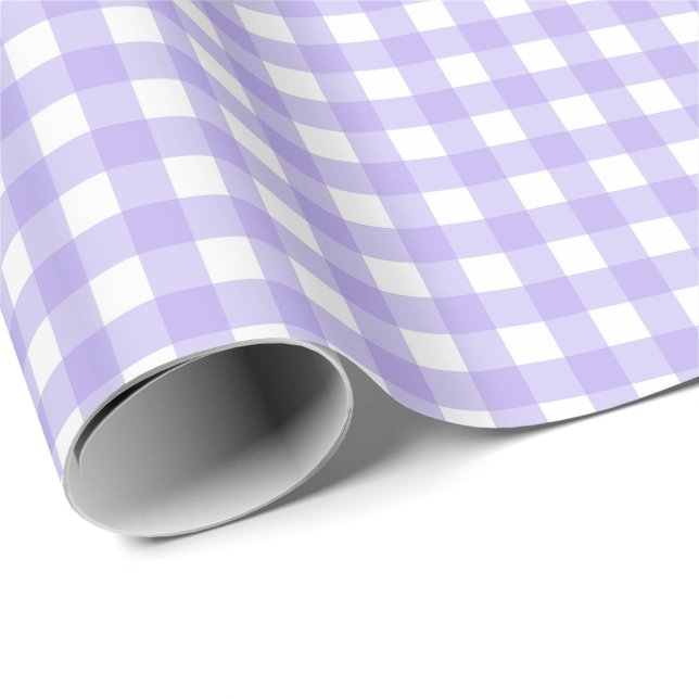 Papel De Presente Xadrez Simples Roxo-Íris Claro (Ponta do rolo)