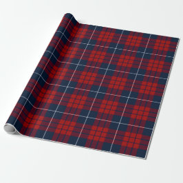 Papel De Presente Xadrez Tartan Azul Vermelho Natal Ano Novo Retro