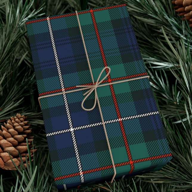 Papel De Presente Xadrez Tartan Clan Robertson Rustic Check (Plaid Tartan Clan Robertson Rustic Check Wrapping Paper)