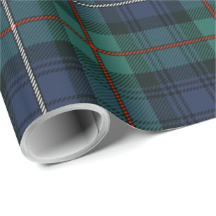 Papel De Presente Xadrez Tartan Clan Robertson Rustic Check