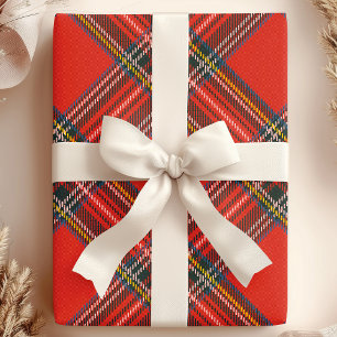Papel De Presente Xadrez Tartan Vermelho Natal