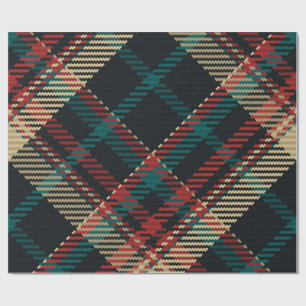 Papel De Presente Xadrez Tradicional Amarelo Verde Vermelho Azul