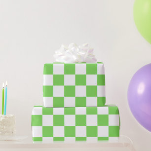 Papel De Presente Xadrez verde