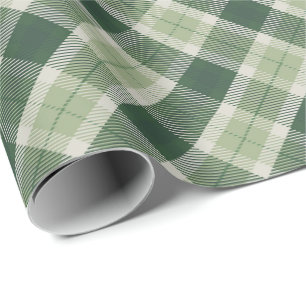 Papel De Presente Xadrez verde da floresta