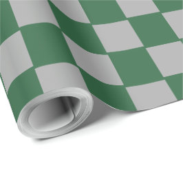 Papel De Presente Xadrez Verde e Cinza do Mago