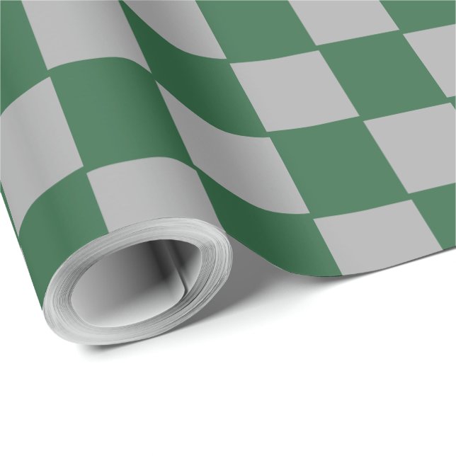 Papel De Presente Xadrez Verde e Cinza do Mago (Ponta do rolo)