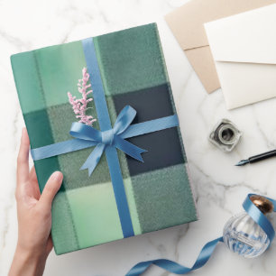 Papel De Presente Xadrez Verde Floresta Moderno: Tarta Minimalista E