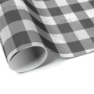 Papel De Presente Xadrez Verificada De Preto E Branco