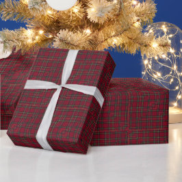 Papel De Presente Xadrez vermelha de Natal